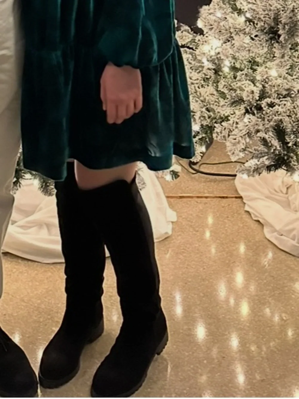 Gently Worn Urban Outfitters Thigh-High Black Boots with Lug Sole